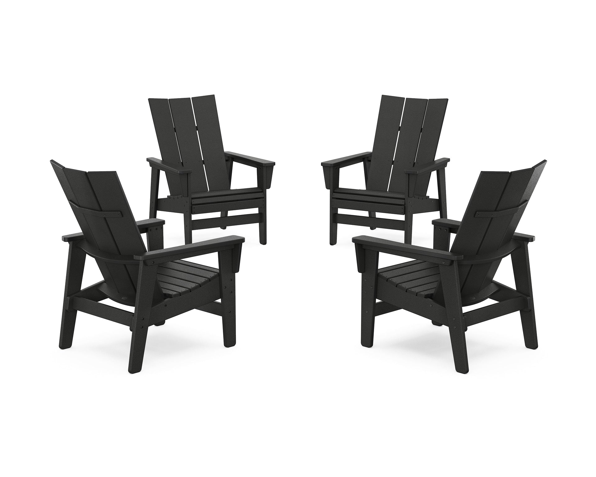 4-Piece Modern Grand Upright Adirondack Chair Conversation Set