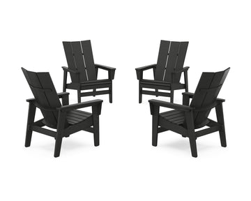 4-Piece Modern Grand Upright Adirondack Chair Conversation Set