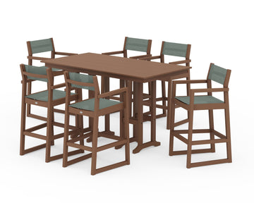 EDGE Sling Arm Chair 7-Piece Farmhouse Bar Set