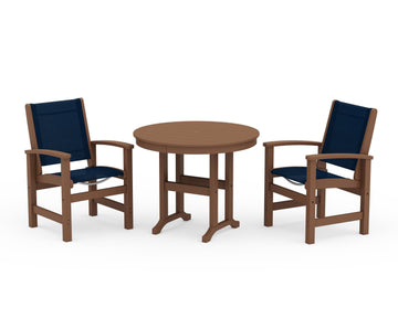 Coastal 3-Piece Round Dining Set