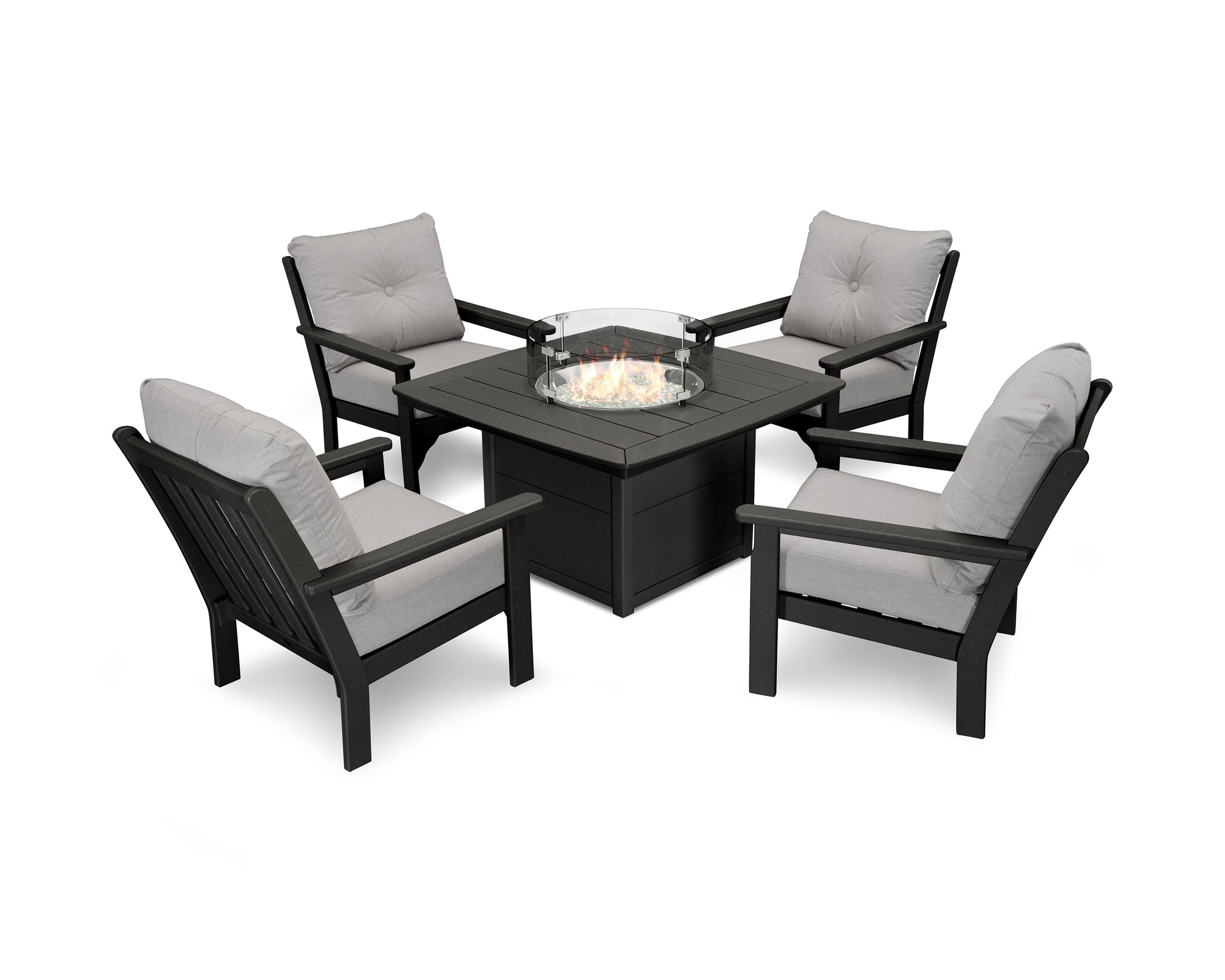 Vineyard 5-Piece Conversation Set with Fire Pit Table