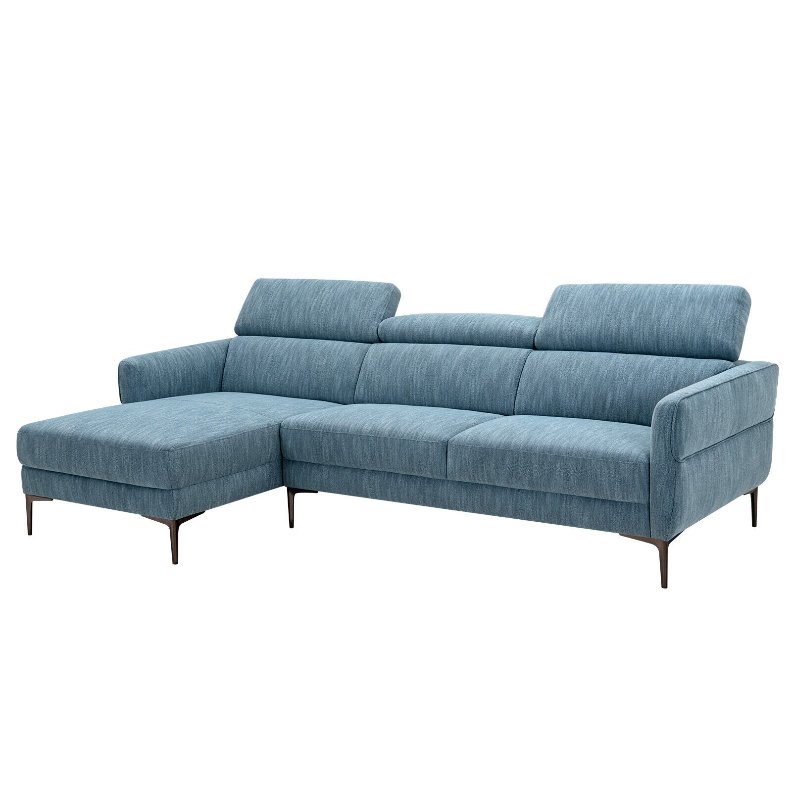 Costway 105" L-Shaped Sofa Couch w/ 3 Adjustable Headrests 32058967 New