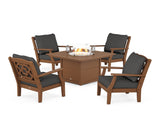 Chinoiserie 5-Piece Deep Seating Set with Fire Pit Table