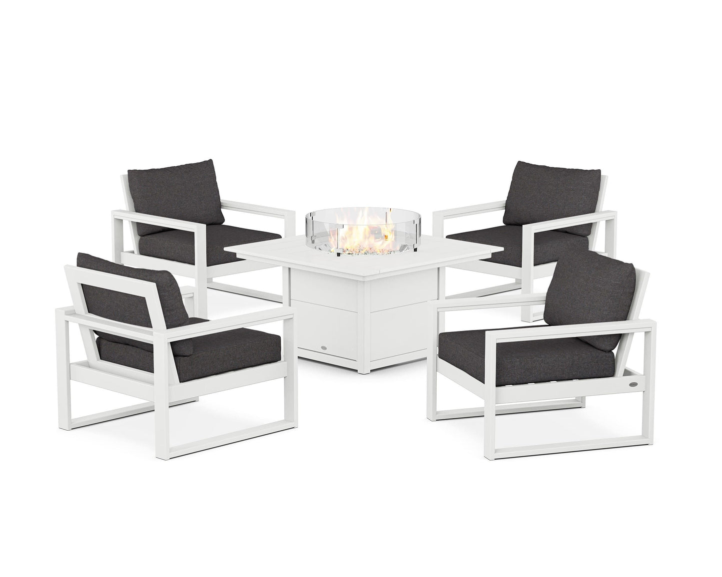 EDGE Sectional 5-Piece Deep Seating Set with Fire Pit Table