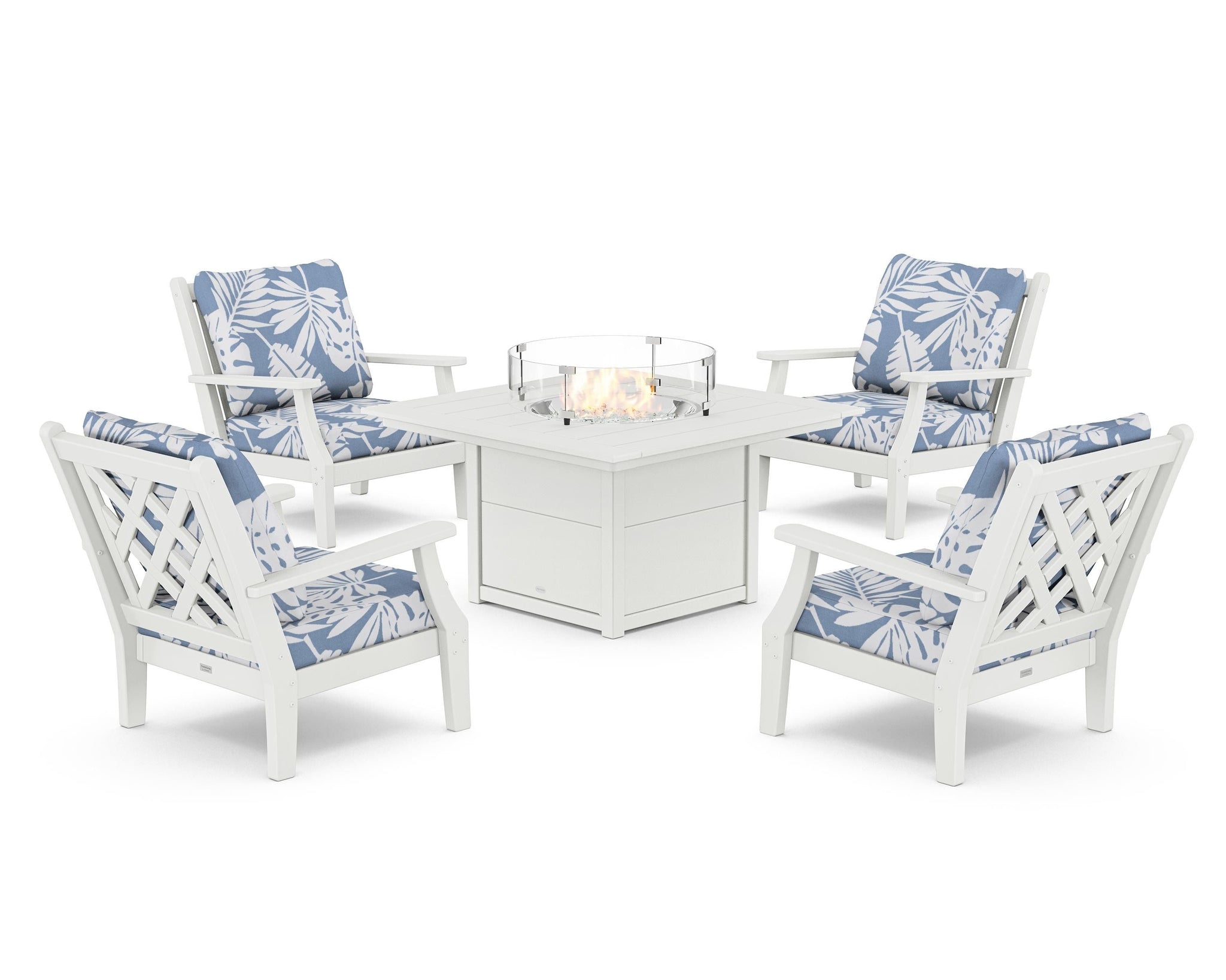 Wovendale 5-Piece Deep Seating Set with Fire Pit Table