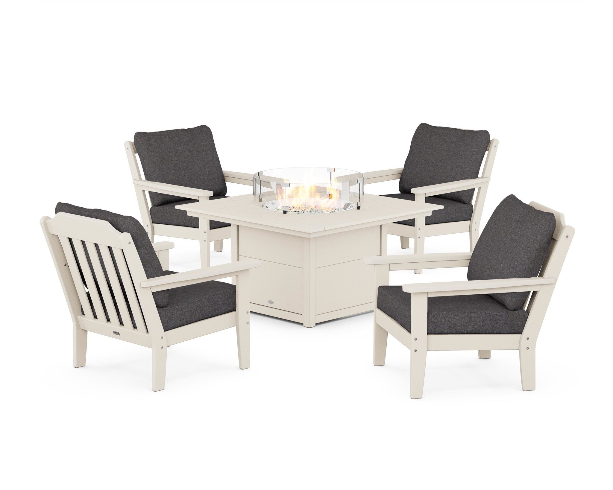 Cottage 5-Piece Deep Seating Set with Fire Pit Table