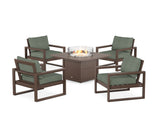 EDGE Sectional 5-Piece Deep Seating Set with Fire Pit Table
