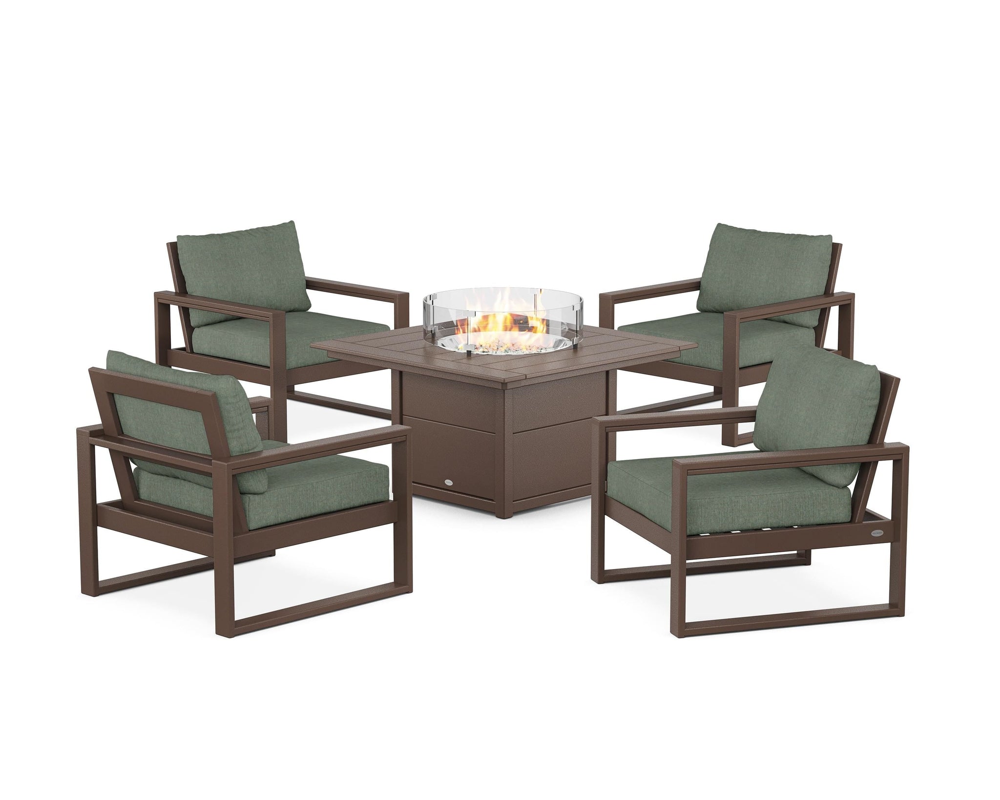EDGE Sectional 5-Piece Deep Seating Set with Fire Pit Table