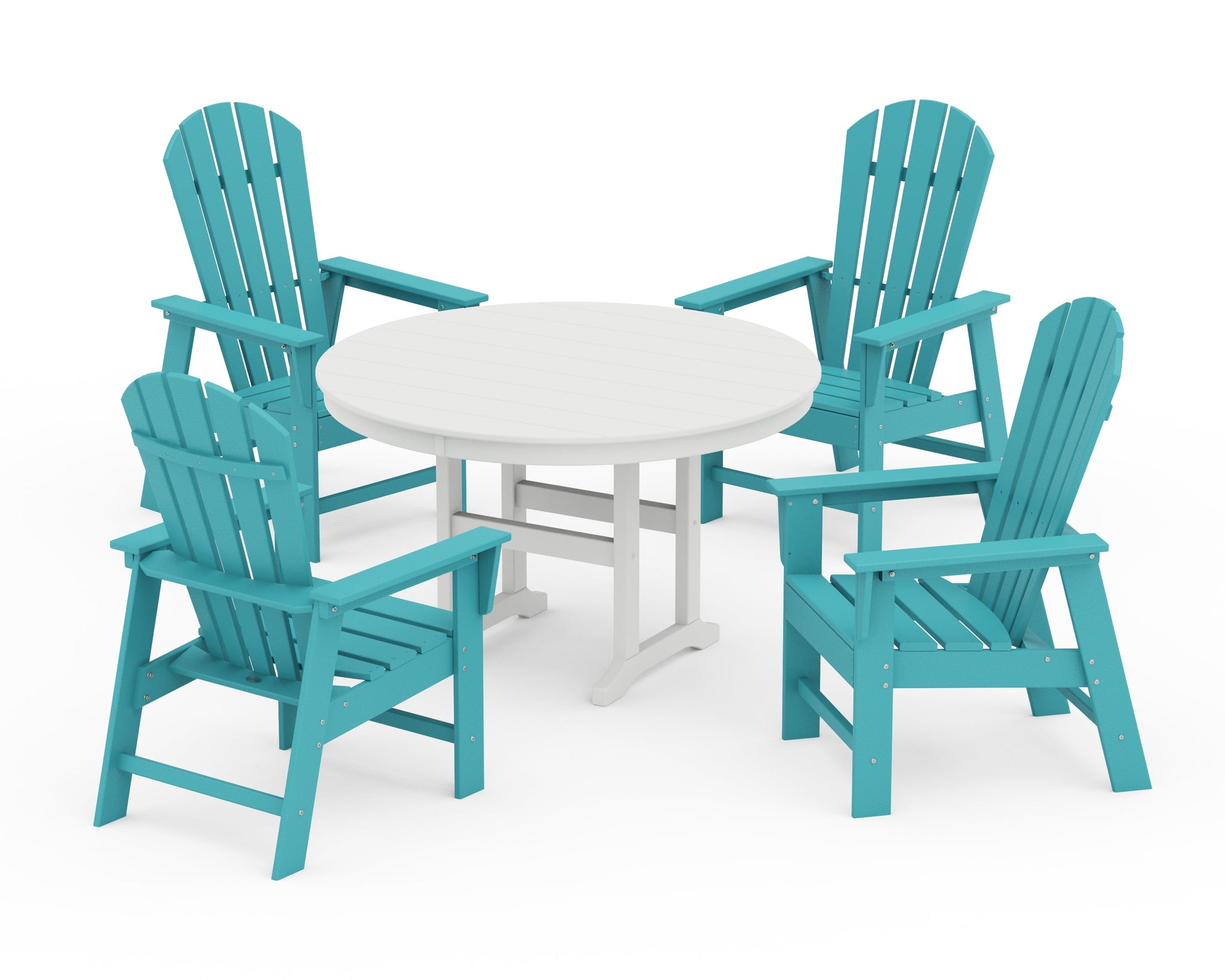 South Beach 5-Piece Round Farmhouse Dining Set