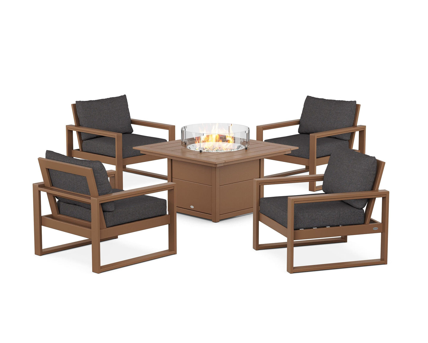 EDGE Sectional 5-Piece Deep Seating Set with Fire Pit Table