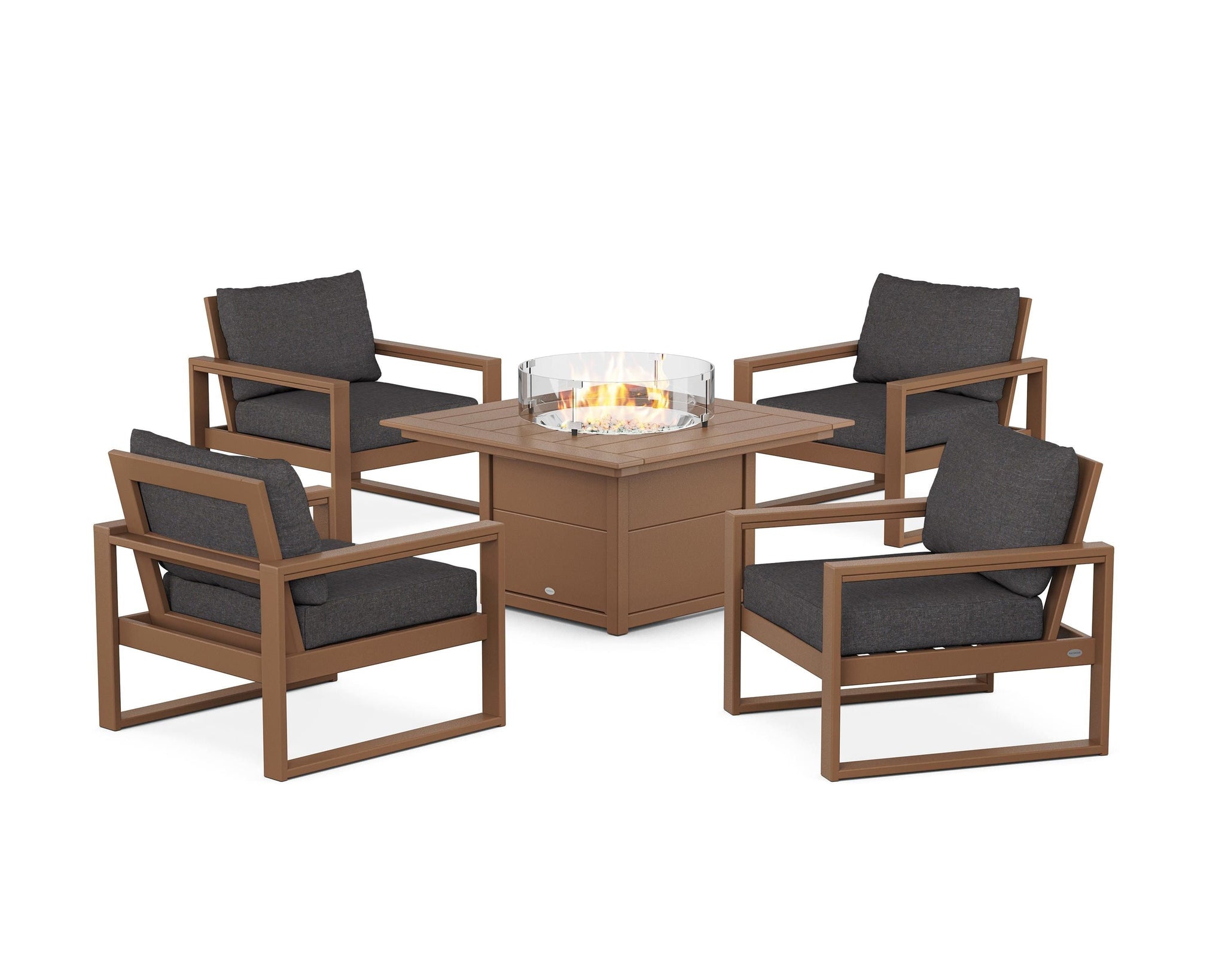 EDGE Sectional 5-Piece Deep Seating Set with Fire Pit Table