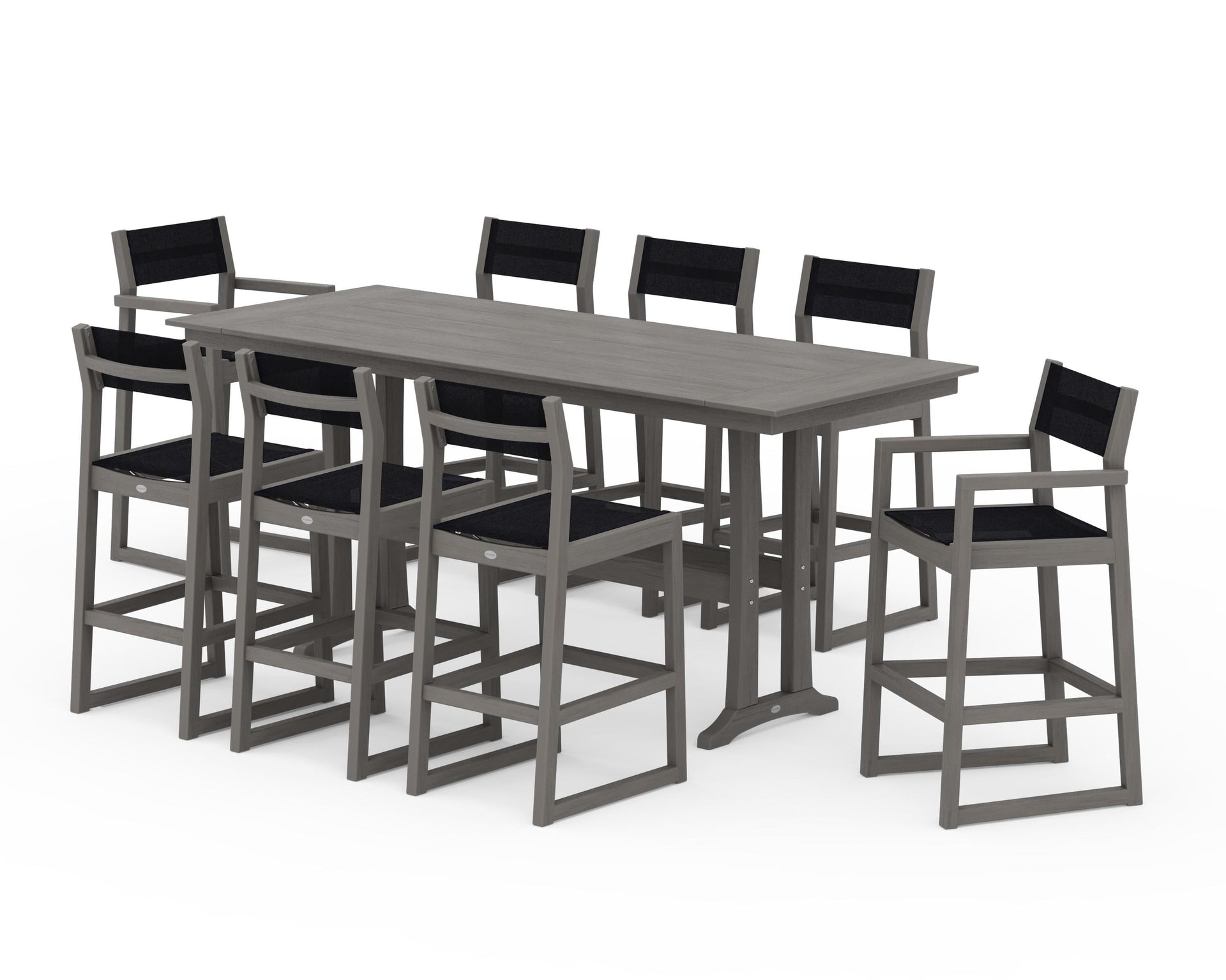 EDGE Sling 9-Piece Farmhouse Bar Set with Trestle Legs