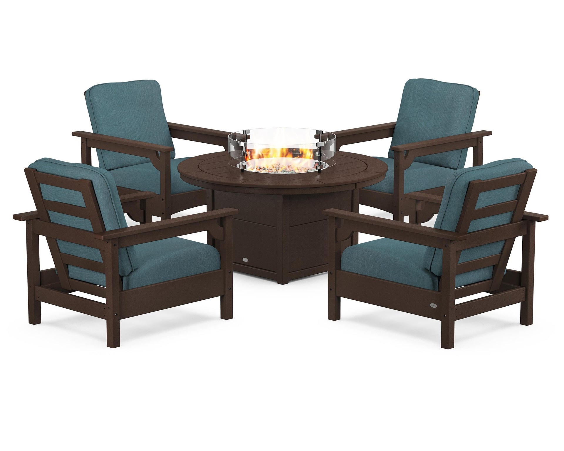 Club 5-Piece Conversation Set with Fire Pit Table