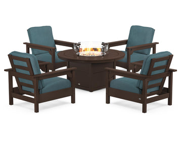 Club 5-Piece Conversation Set with Fire Pit Table