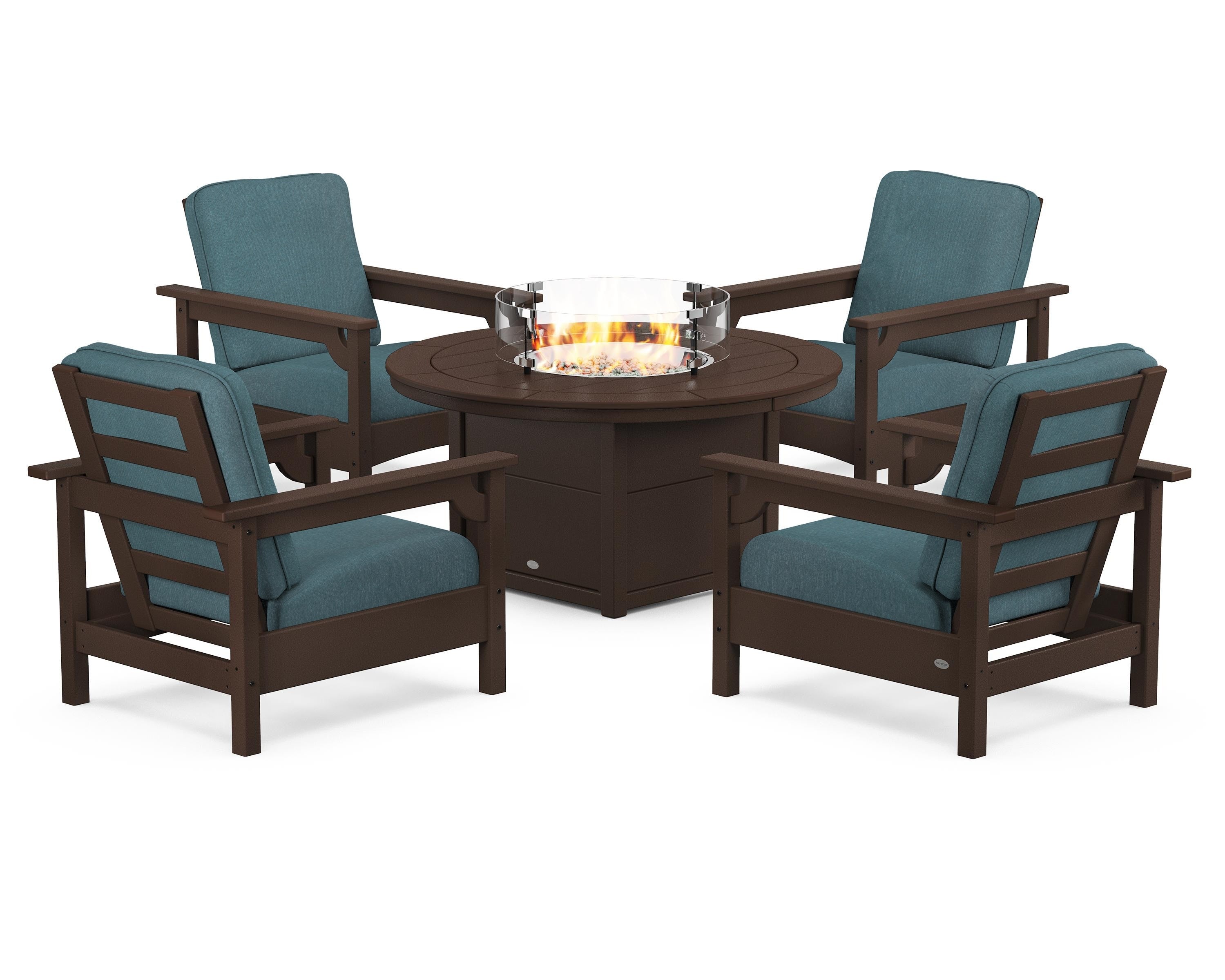 Club 5-Piece Conversation Set with Fire Pit Table