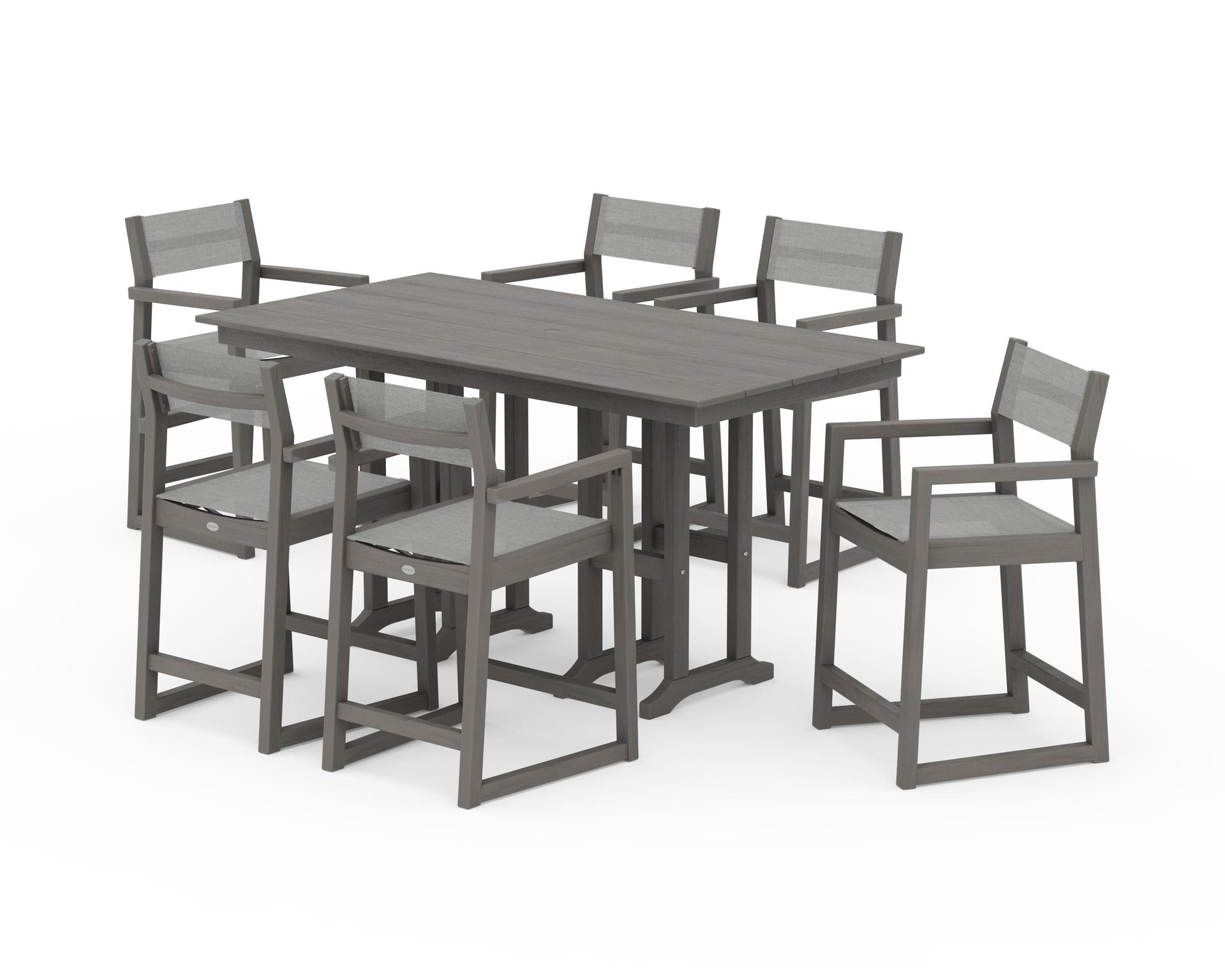 EDGE Sling Arm Chair 7-Piece Farmhouse Counter Set