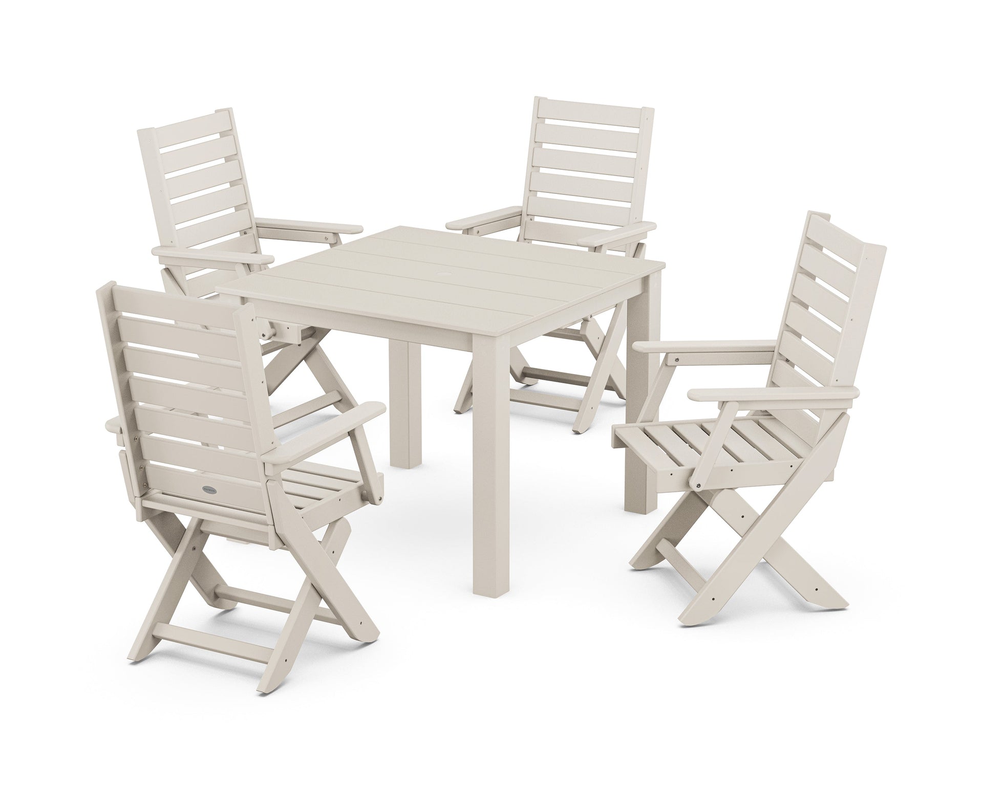 Captain Folding Chair 5-Piece Parsons Dining Set