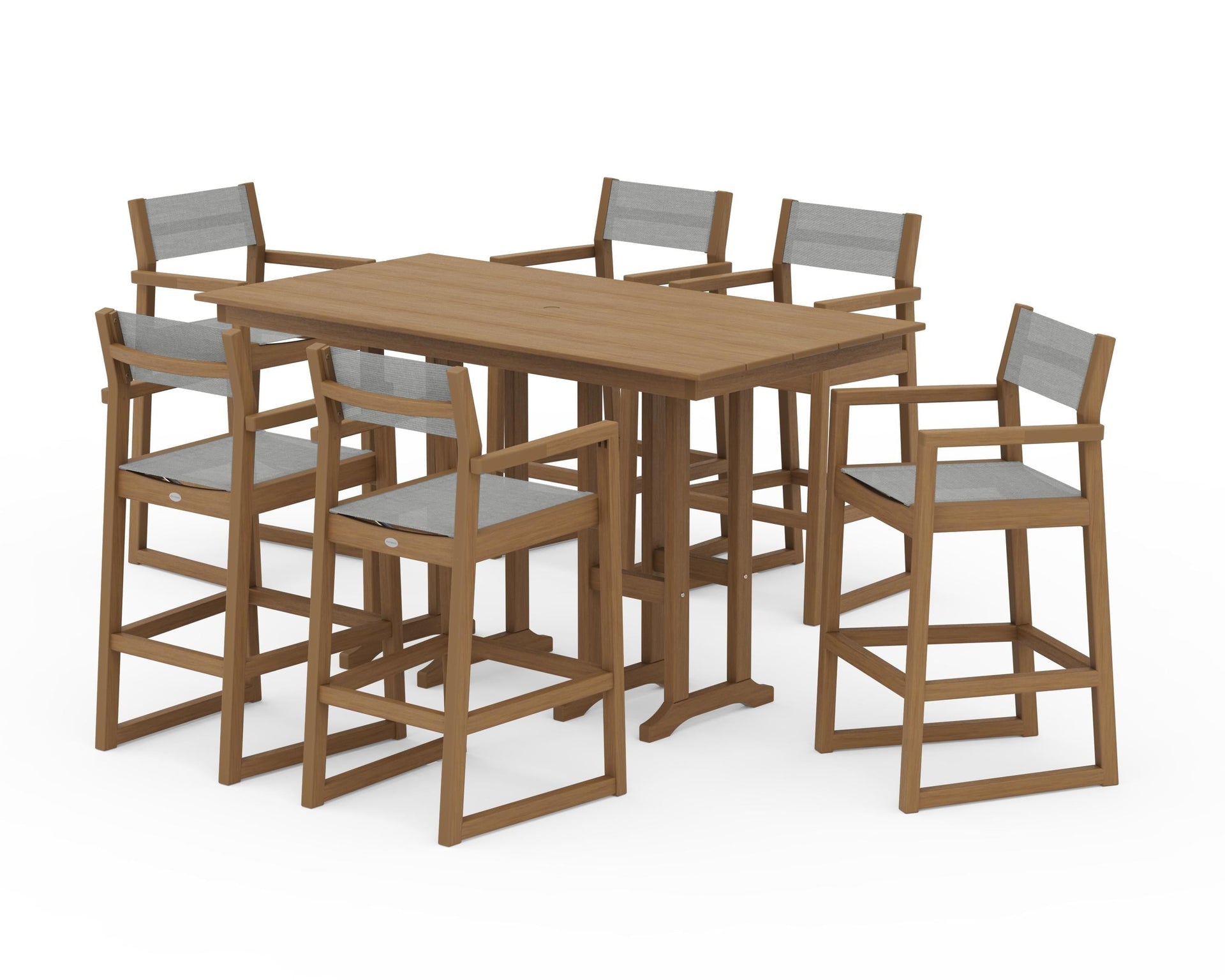 EDGE Sling Arm Chair 7-Piece Farmhouse Bar Set