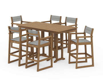EDGE Sling Arm Chair 7-Piece Farmhouse Bar Set