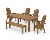Vineyard Curveback Adirondack 6-Piece Parsons Dining Set with Bench
