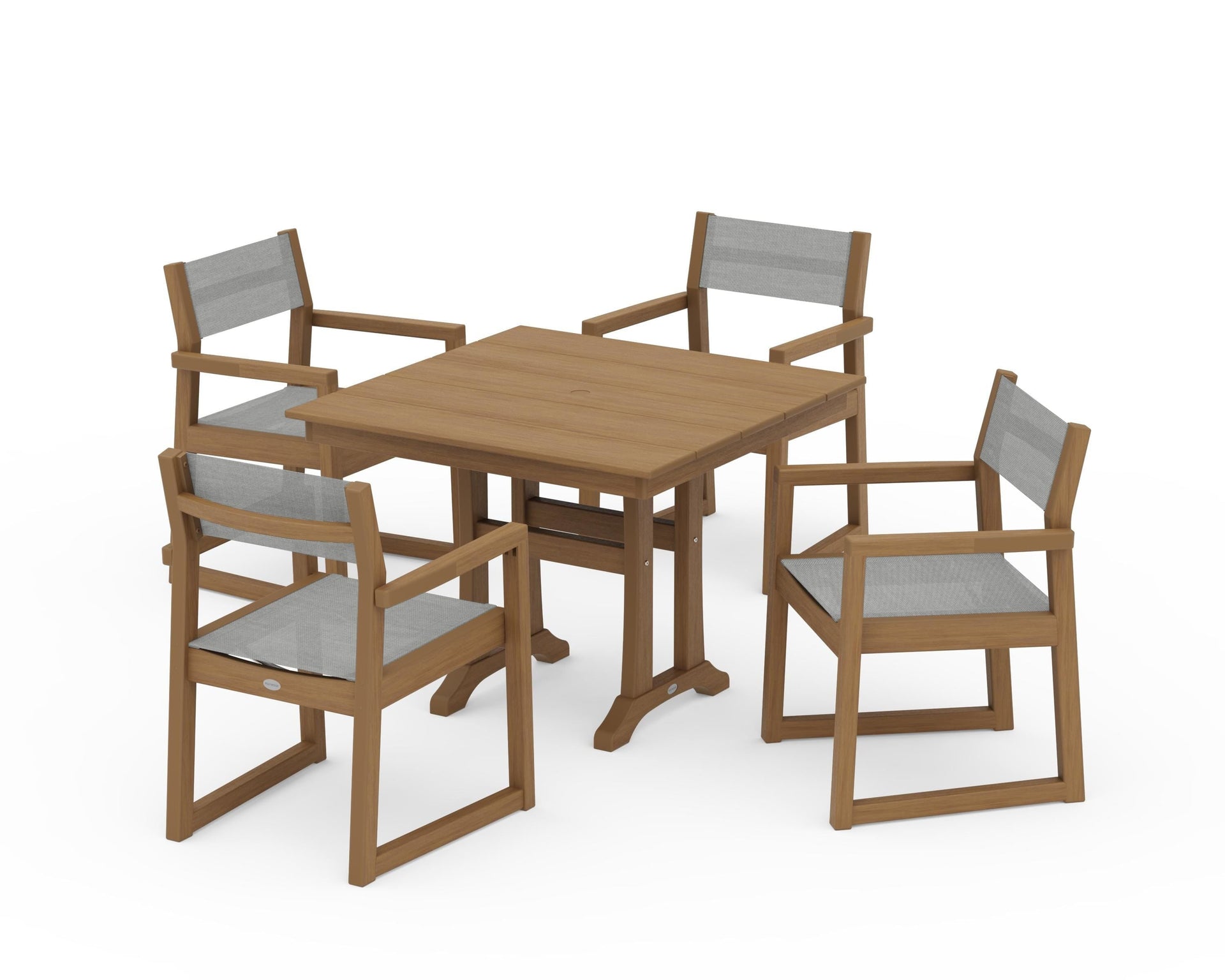 EDGE Sling 5-Piece Farmhouse Dining Set with Trestle Legs