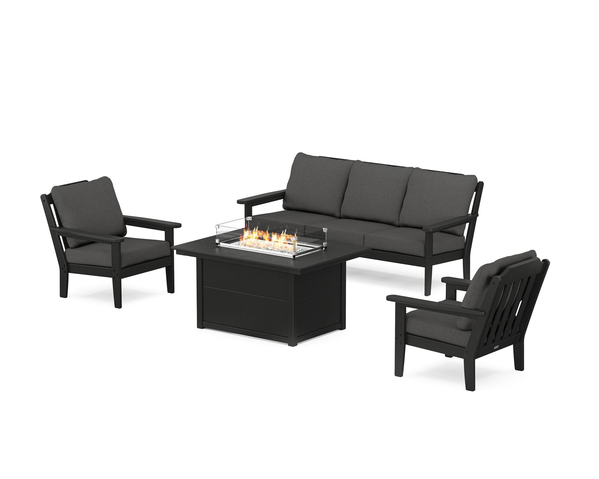 Cottage Deep Seating Fire Pit Table Set