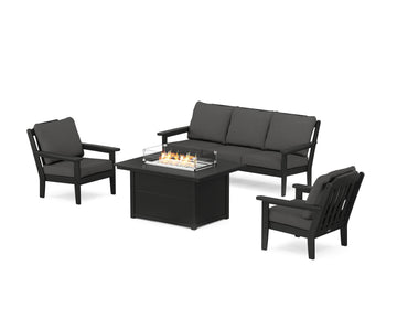 Cottage Deep Seating Fire Pit Table Set