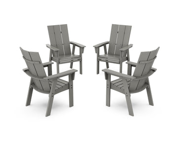 Modern 4-Piece Curveback Upright Adirondack Conversation Set