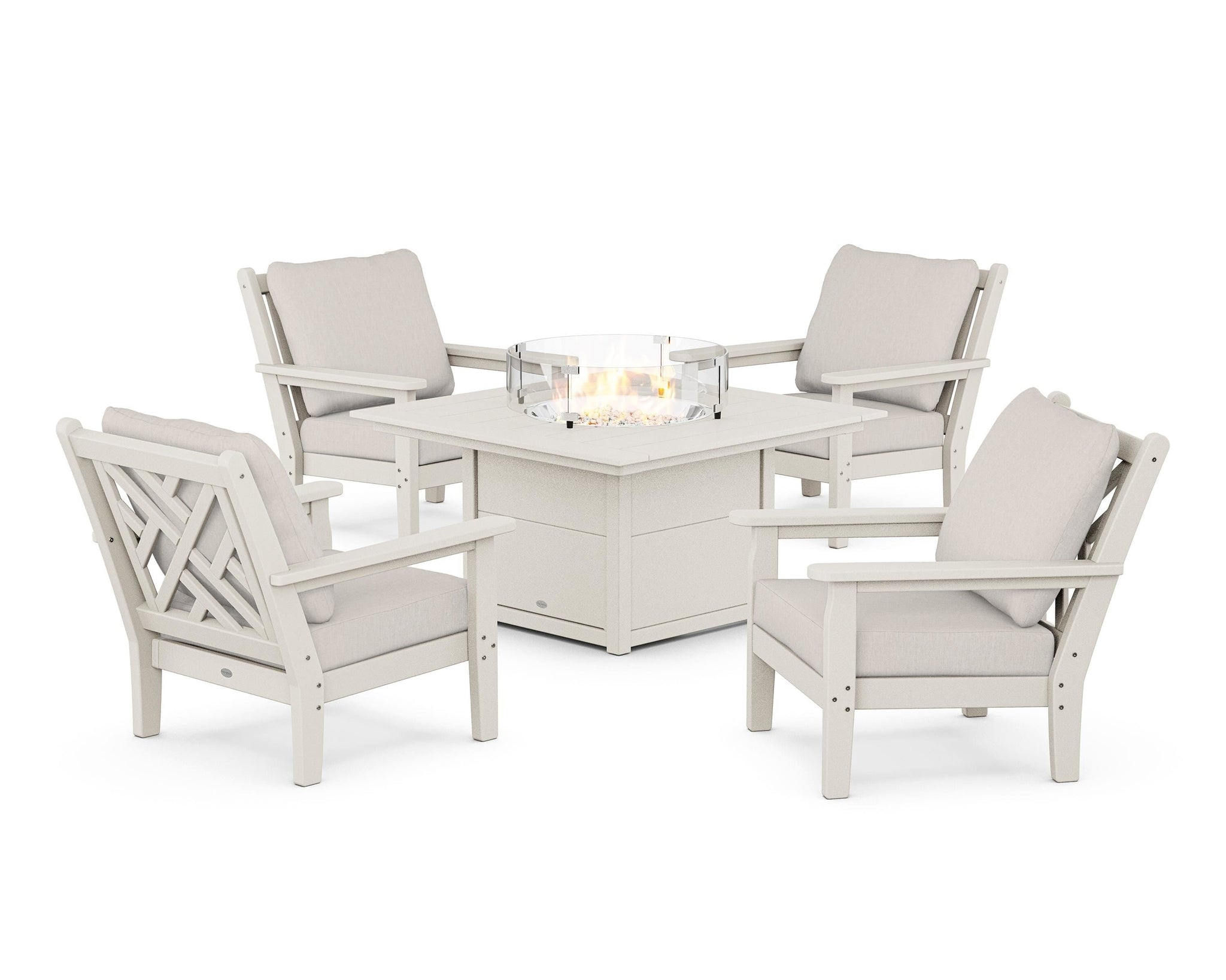 Chippendale 5-Piece Deep Seating Set with Fire Pit Table