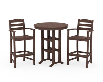 La Casa Café 3-Piece Round Farmhouse Bar Set