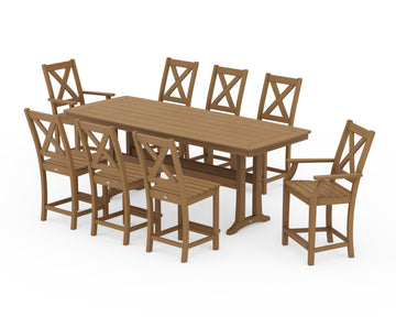 Braxton 9-Piece Counter Set with Trestle Legs