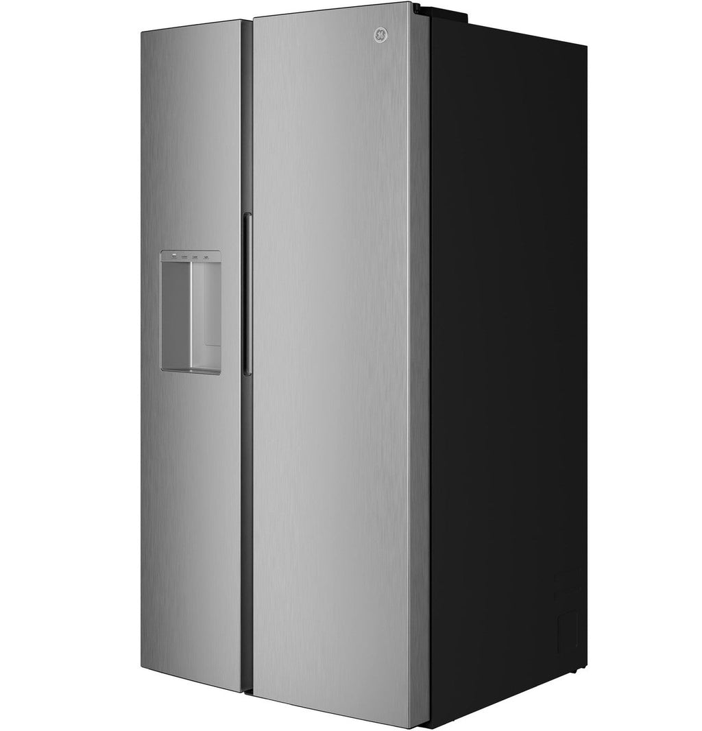 GE® 27.7 Cu. Ft. Side-By-Side Refrigerator with LED Light Walls, Extra Tall Dispenser, and Integrated Handles