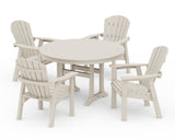 Seashell 5-Piece Round Dining Set with Trestle Legs
