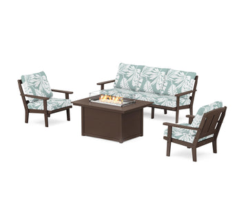 Mission Deep Seating Fire Pit Table Set
