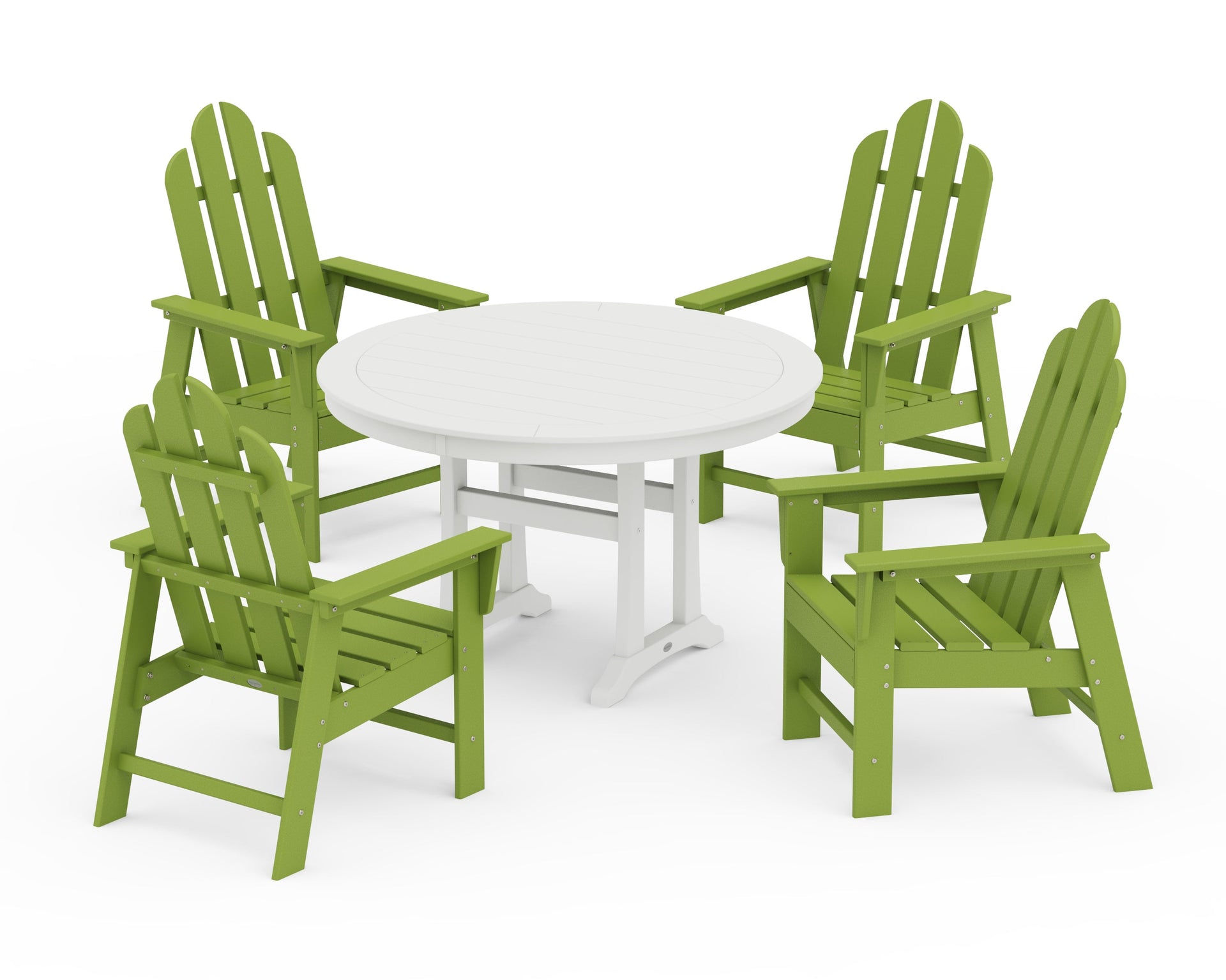 Long Island 5-Piece Round Dining Set with Trestle Legs
