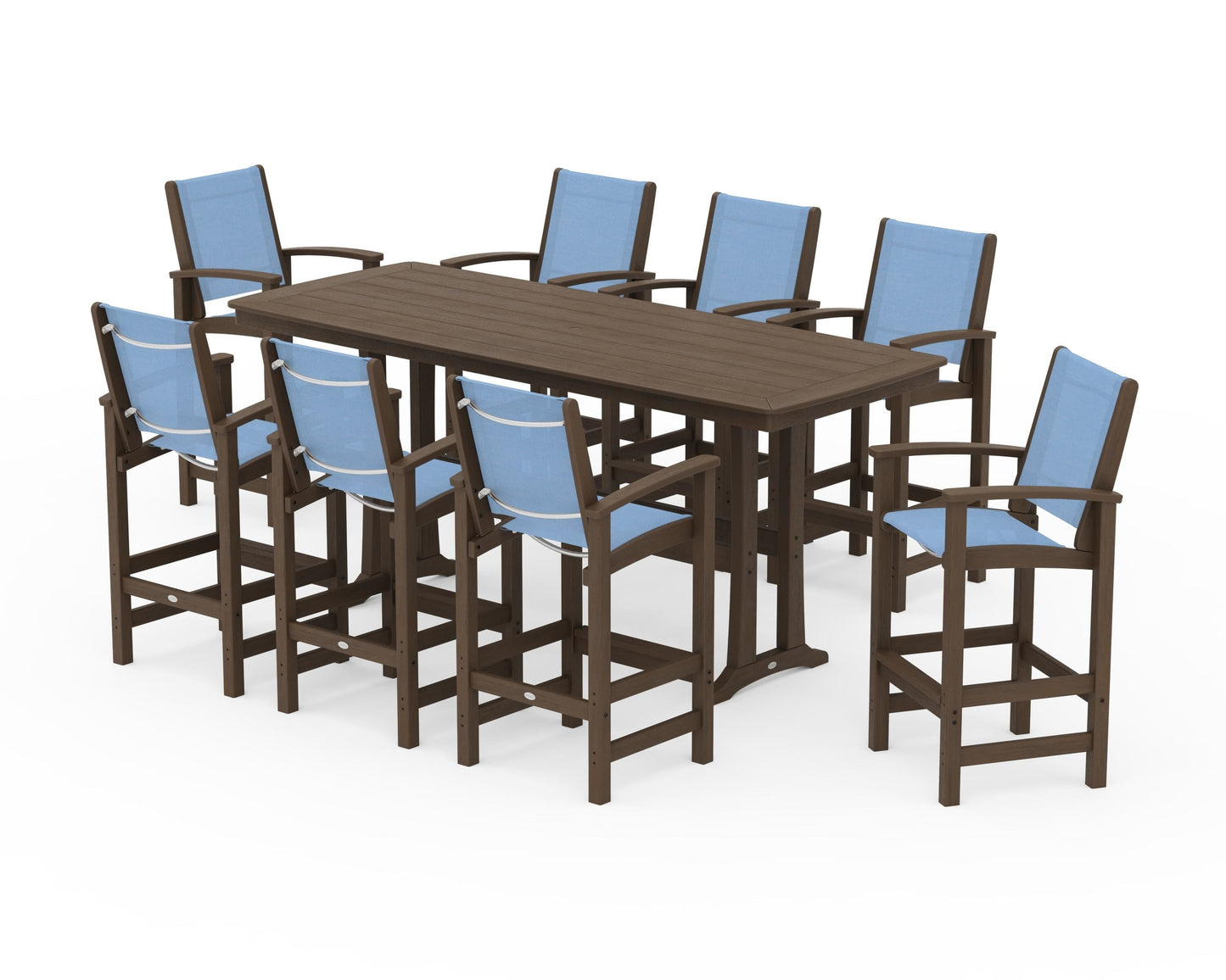 Coastal 9-Piece Bar Set with Trestle Legs
