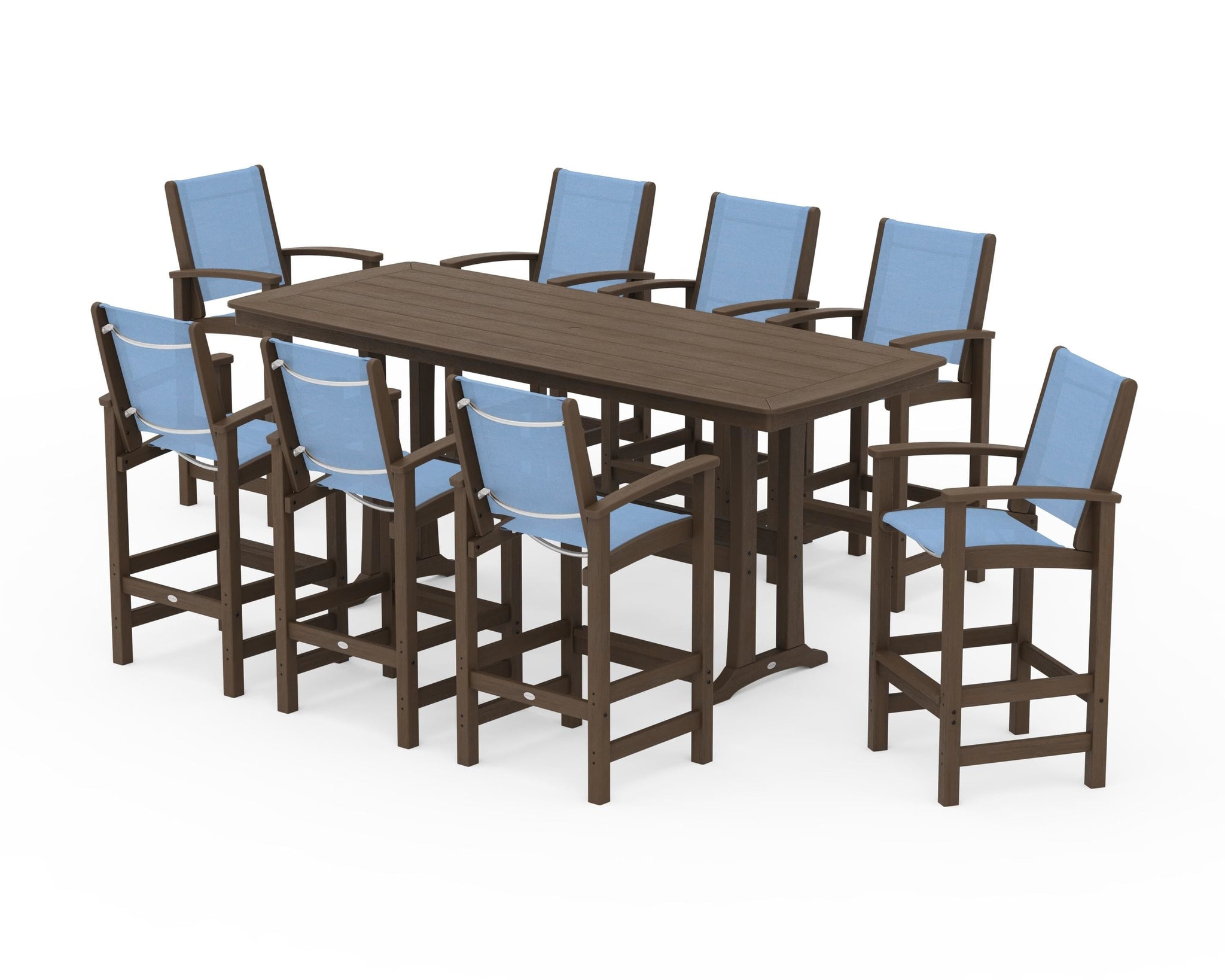 Coastal 9-Piece Bar Set with Trestle Legs