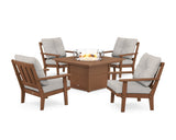 Oxford 5-Piece Deep Seating Set with Fire Pit Table