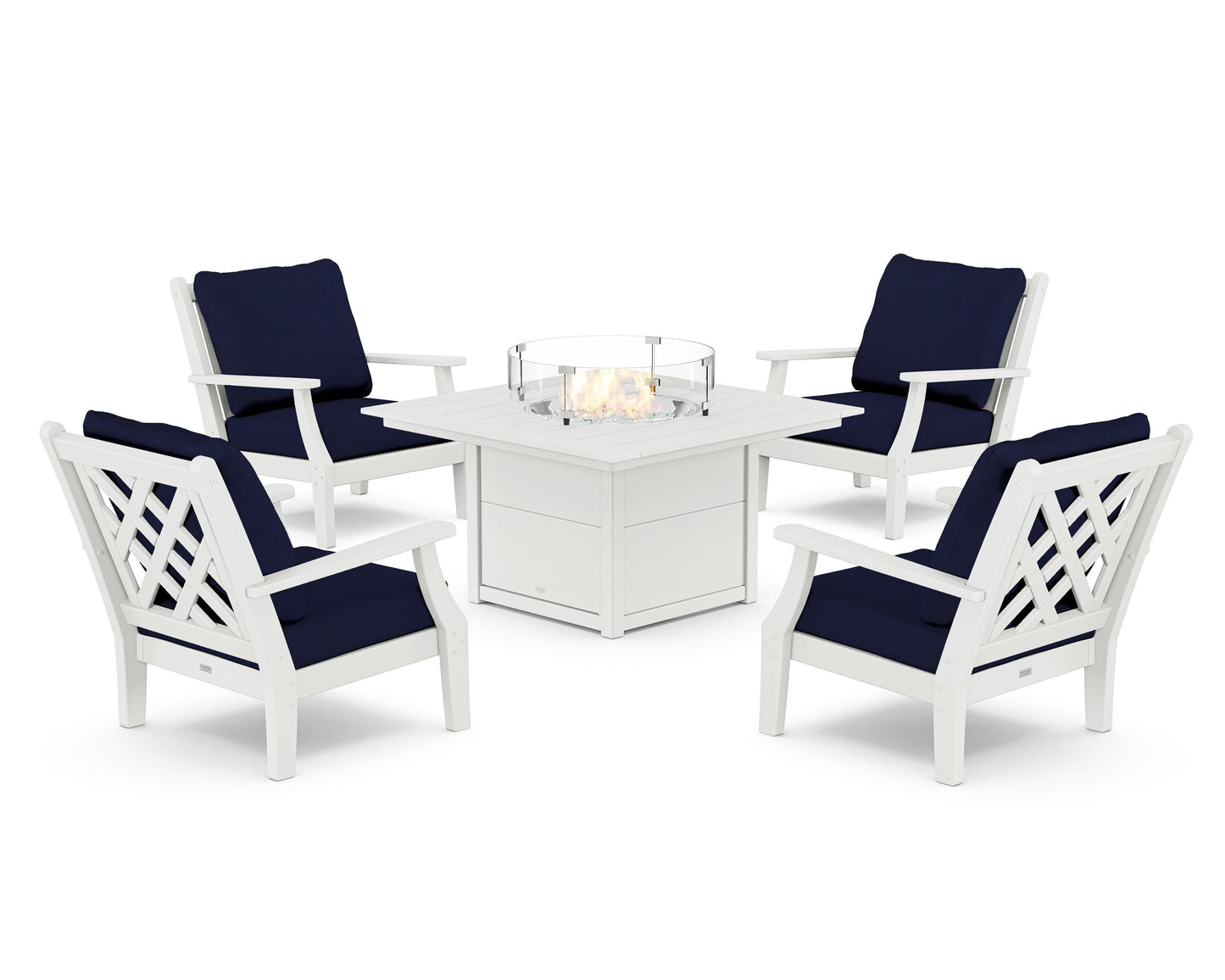 Wovendale 5-Piece Deep Seating Set with Fire Pit Table