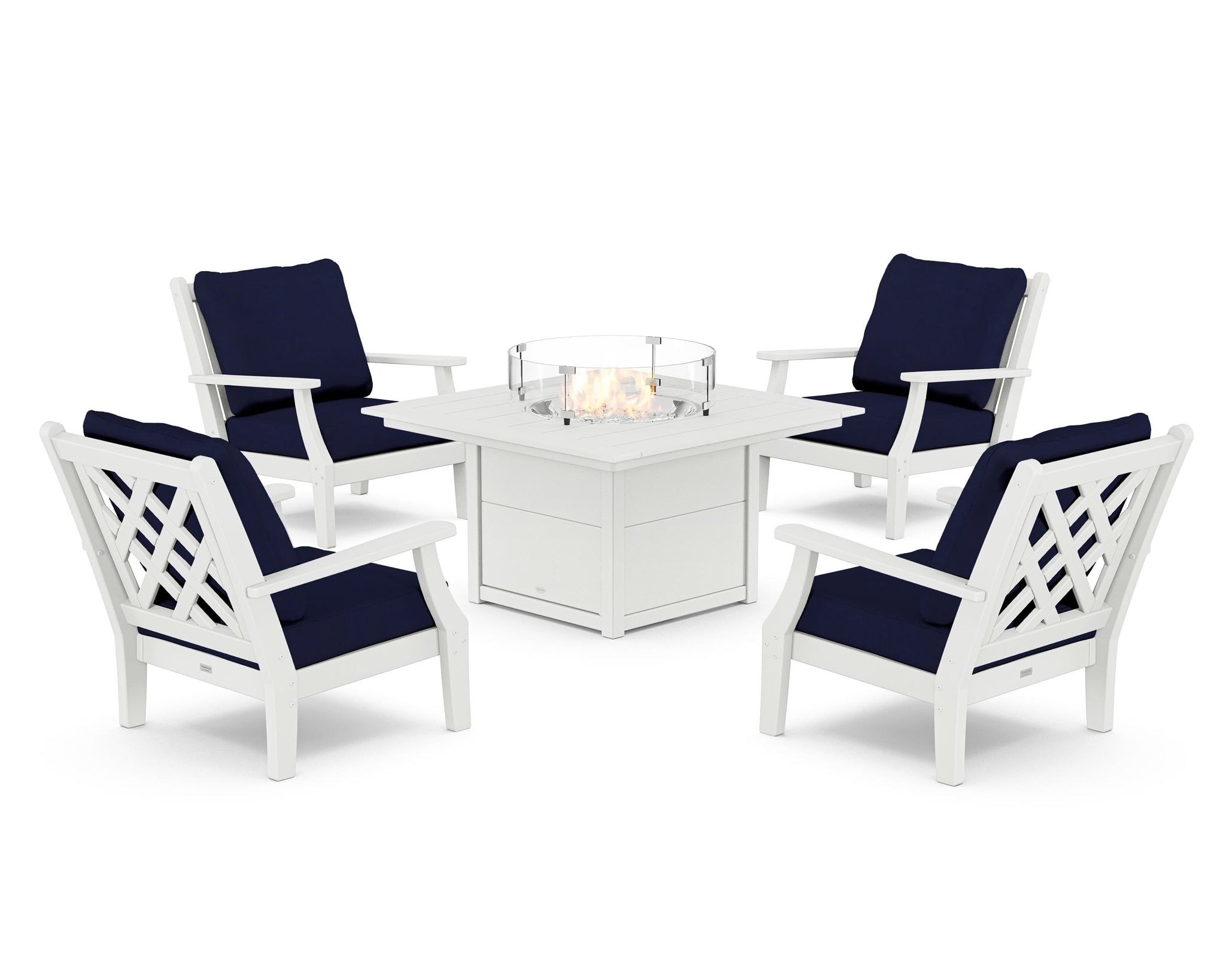 Wovendale 5-Piece Deep Seating Set with Fire Pit Table
