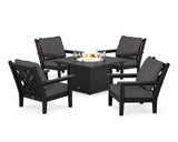 Chippendale 5-Piece Deep Seating Set with Fire Pit Table
