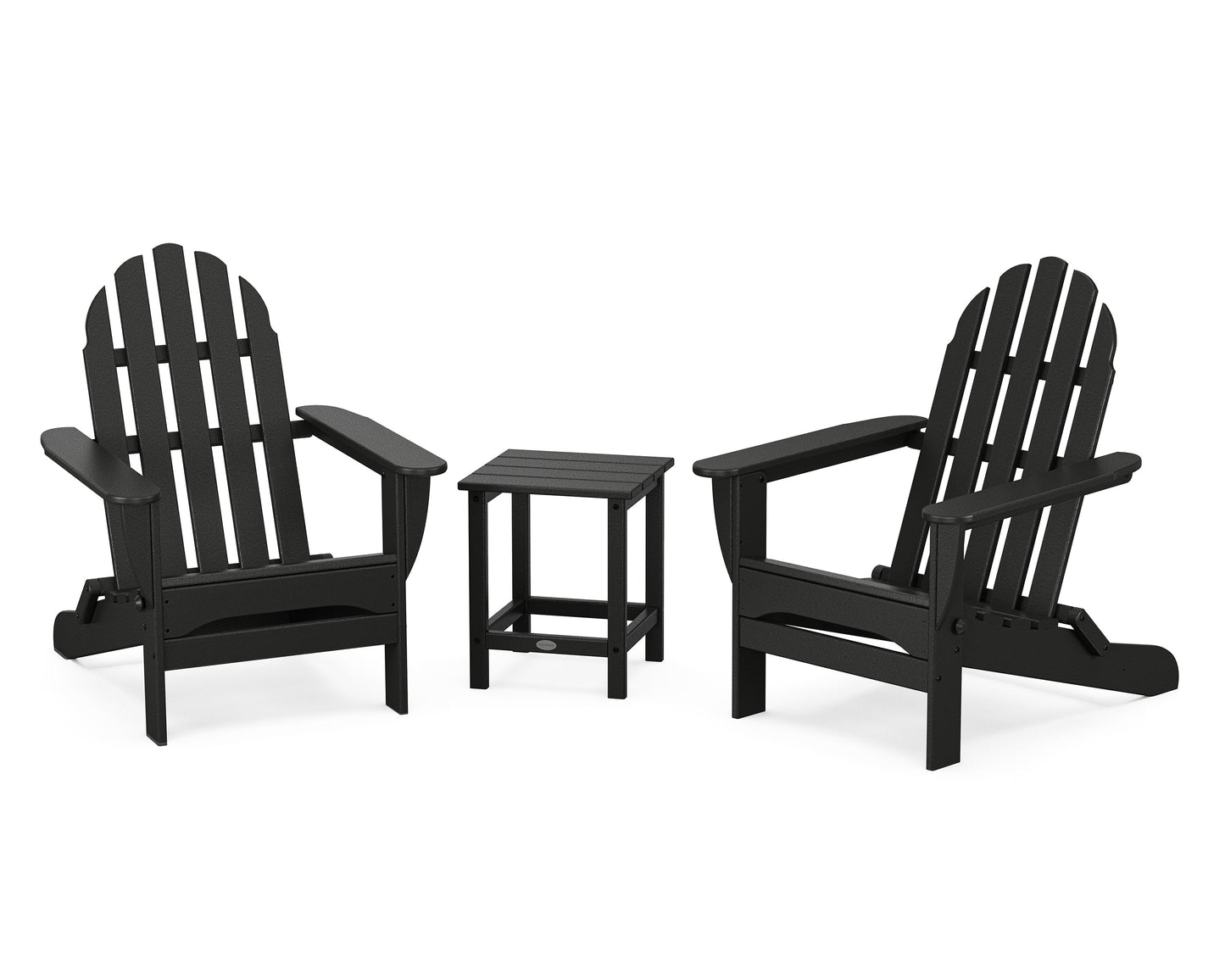 Classic Folding Adirondack 3-Piece Set with Long Island 18" Side Table