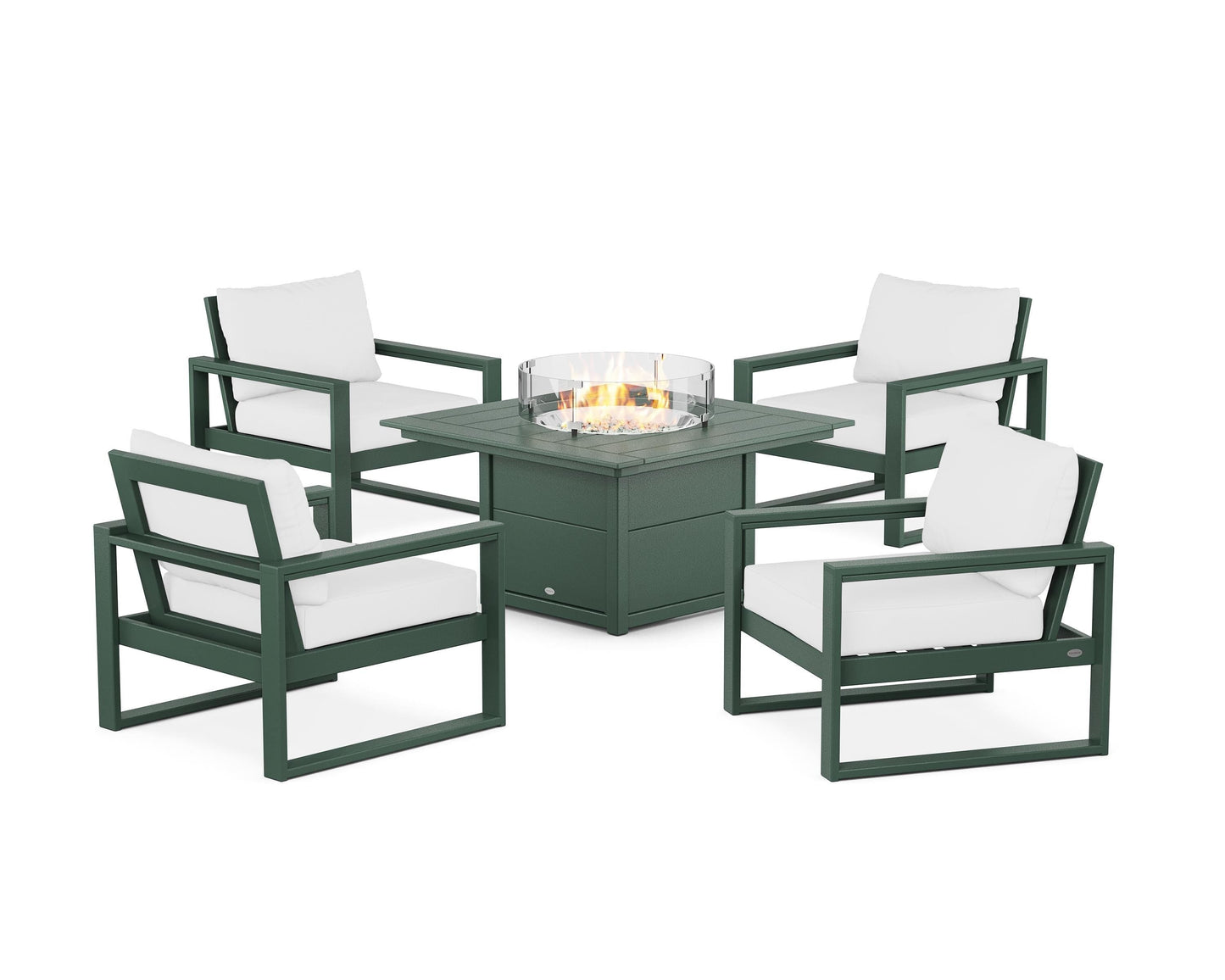 EDGE Sectional 5-Piece Deep Seating Set with Fire Pit Table
