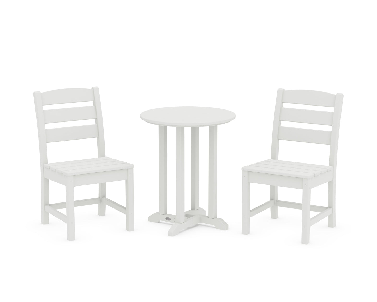 Lakeside Side Chair 3-Piece Round Bistro Dining Set