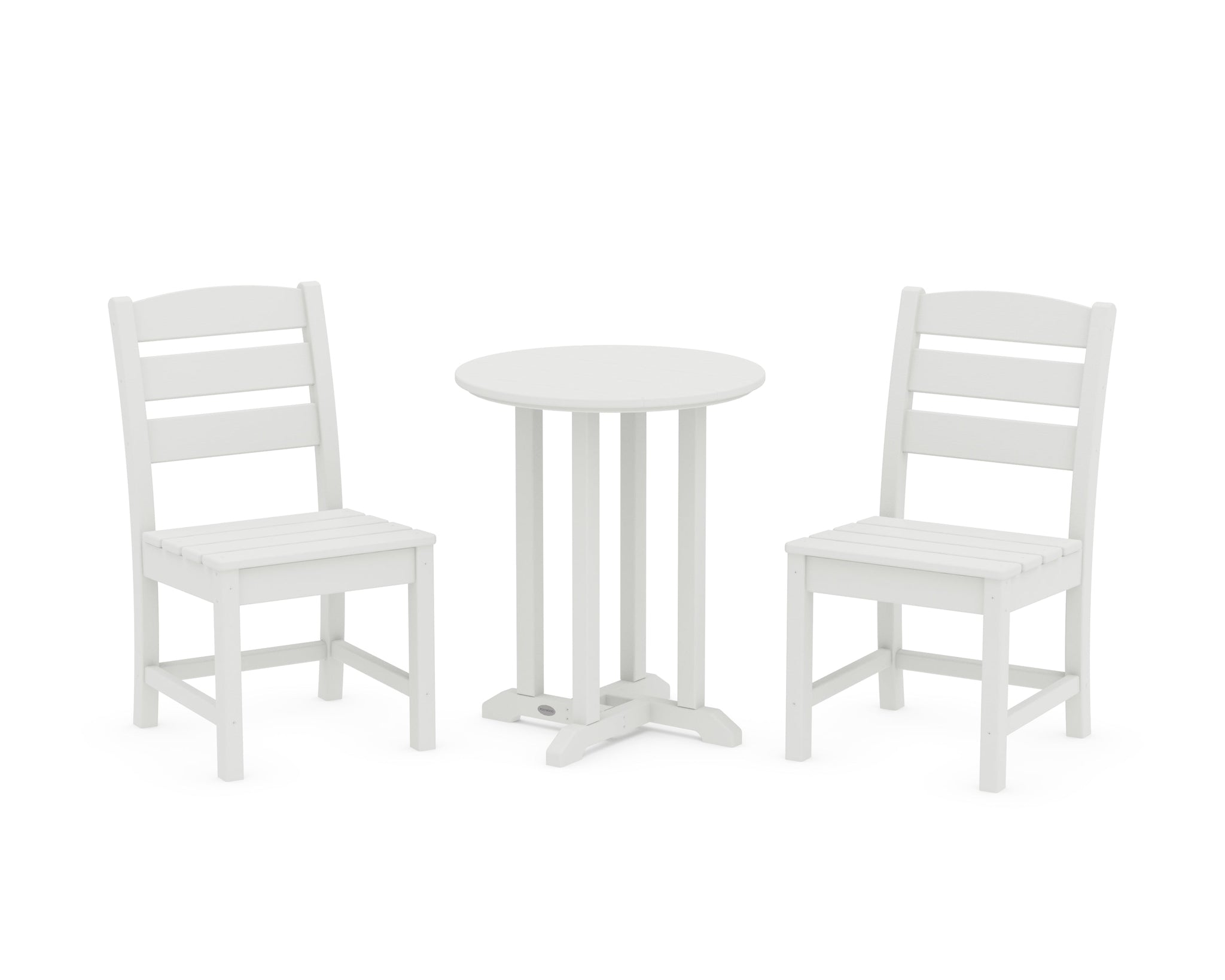 Lakeside Side Chair 3-Piece Round Bistro Dining Set