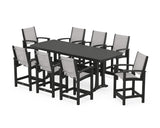 Coastal 9-Piece Counter Set with Trestle Legs