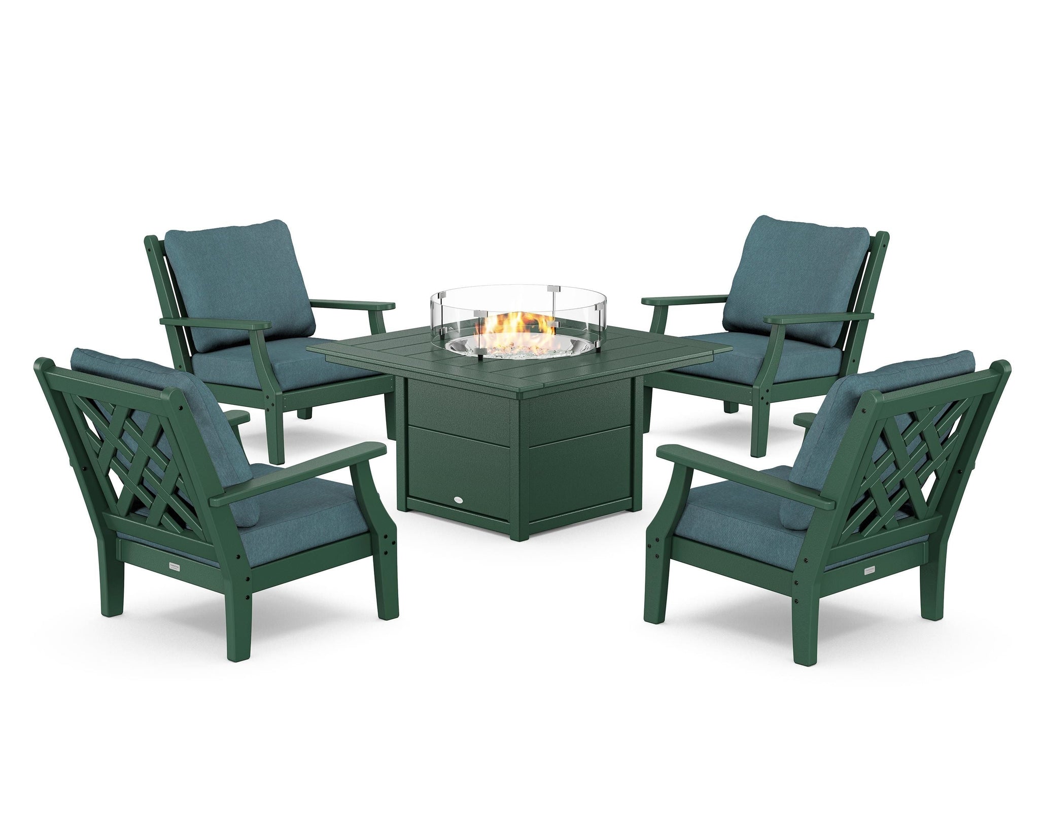 Wovendale 5-Piece Deep Seating Set with Fire Pit Table