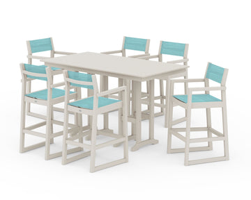 EDGE Sling Arm Chair 7-Piece Farmhouse Bar Set