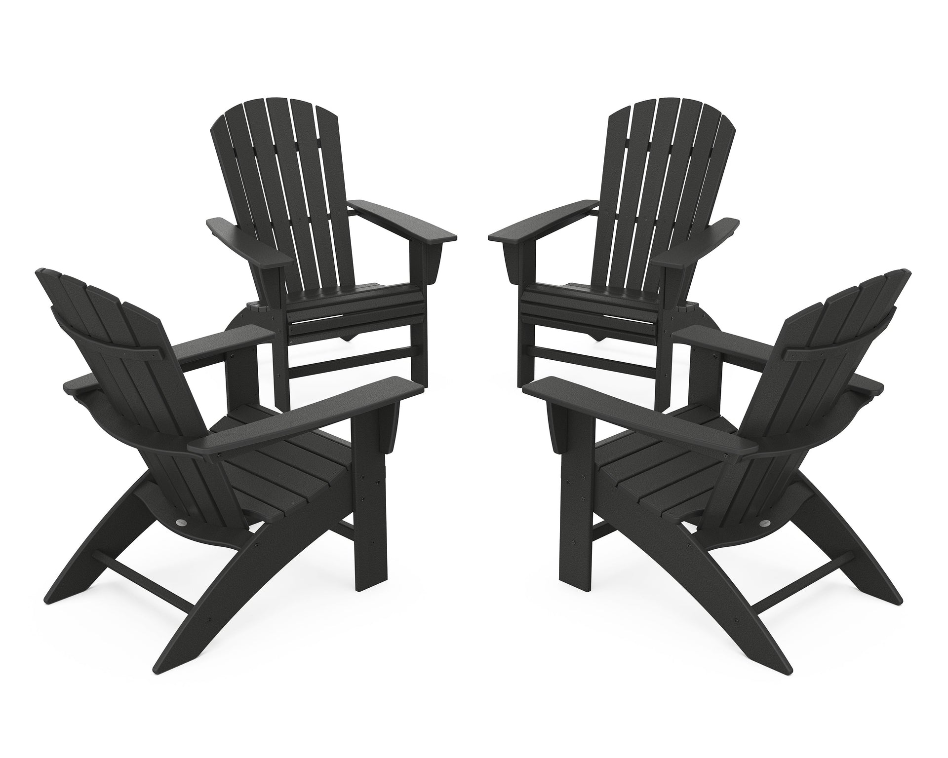 4-Piece Nautical Curveback Adirondack Chair Conversation Set