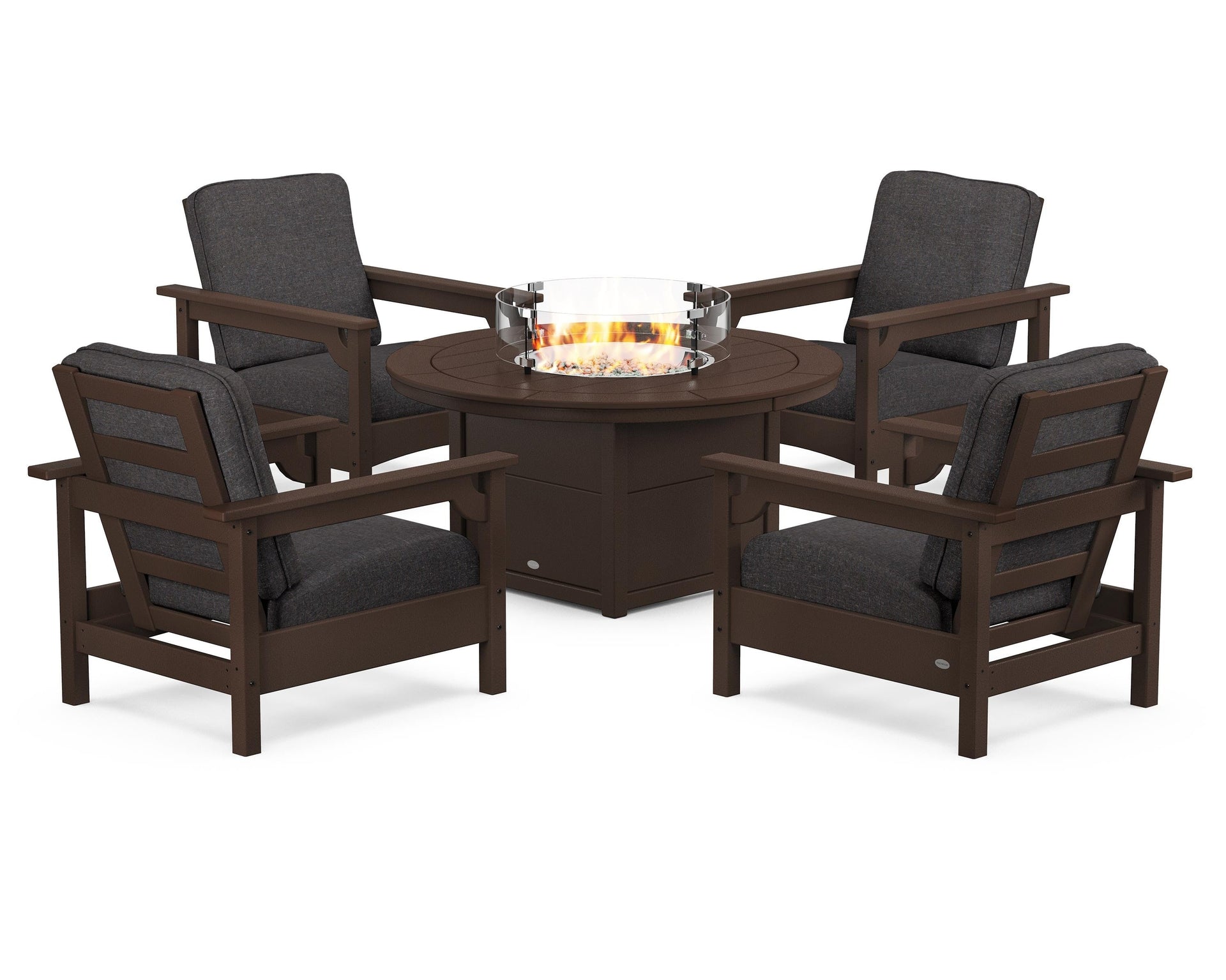Club 5-Piece Conversation Set with Fire Pit Table